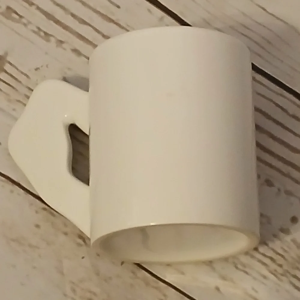 Floral Coffee Mug with Hummingbird Handle